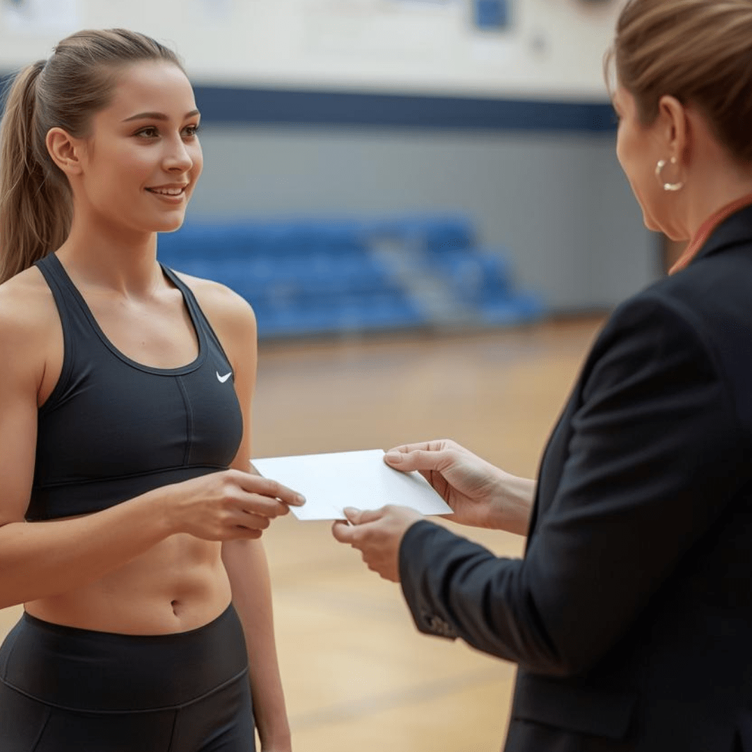 alternante en sport qui reçoit sa fiche de salaire